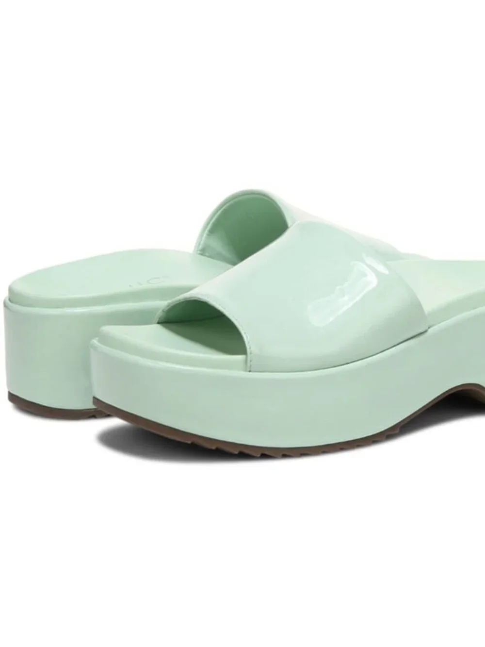Vionic Trista Flatform Slide sandals, with glossy mint green finish Size 8